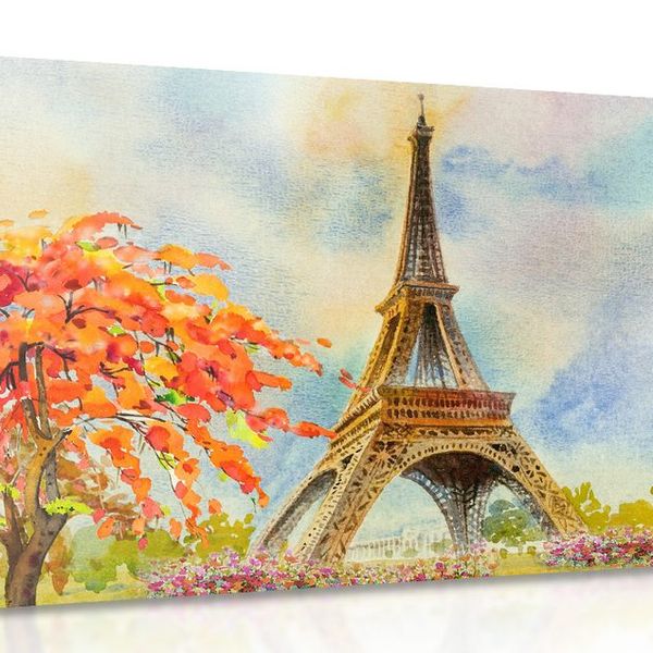 Obraz Eiffelova veža v pastelových farbách - 60x40