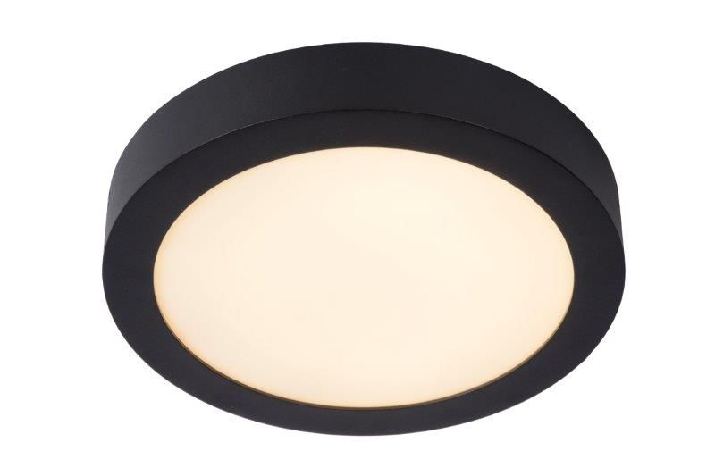 LUCIDE 28116/24/30 BRICE stropné stmievateľné kúpeľňové LED svietidlo 15W Ø23.5cm IP44 čierna