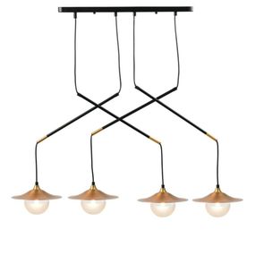 ACA Lighting závěsné svítidlo 4XG9 mosaz/černý kov + sklo 97X20XH128CM LAYLA HL4314P96BB