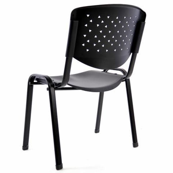 Garthen 38259 Stohovateľná plastová kancelárska stolička - čierna