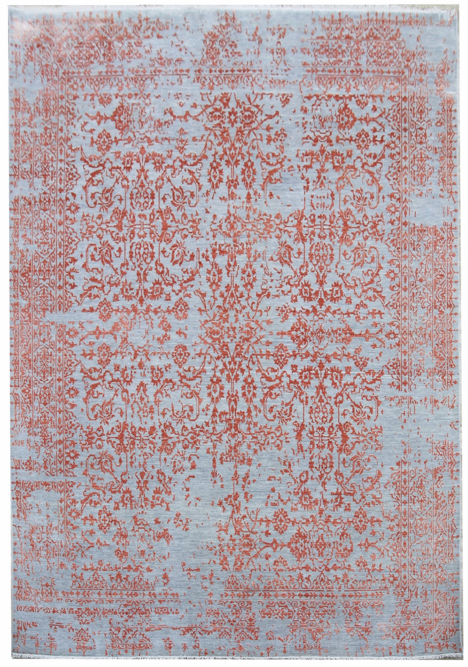 Diamond Carpets koberce Ručne viazaný kusový koberec Diamond DC-JK 1 Silver / orange - 120x170 cm
