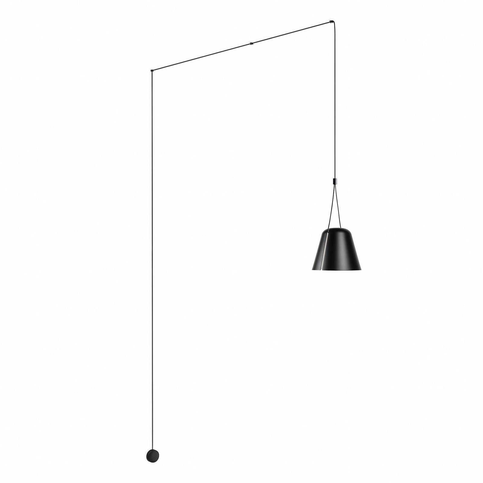 LEDS-C4 Attic závesná lampa kužeľ decentrál čierna, Obývacia izba / jedáleň, hliník, E27, 23W, K: 36.2cm
