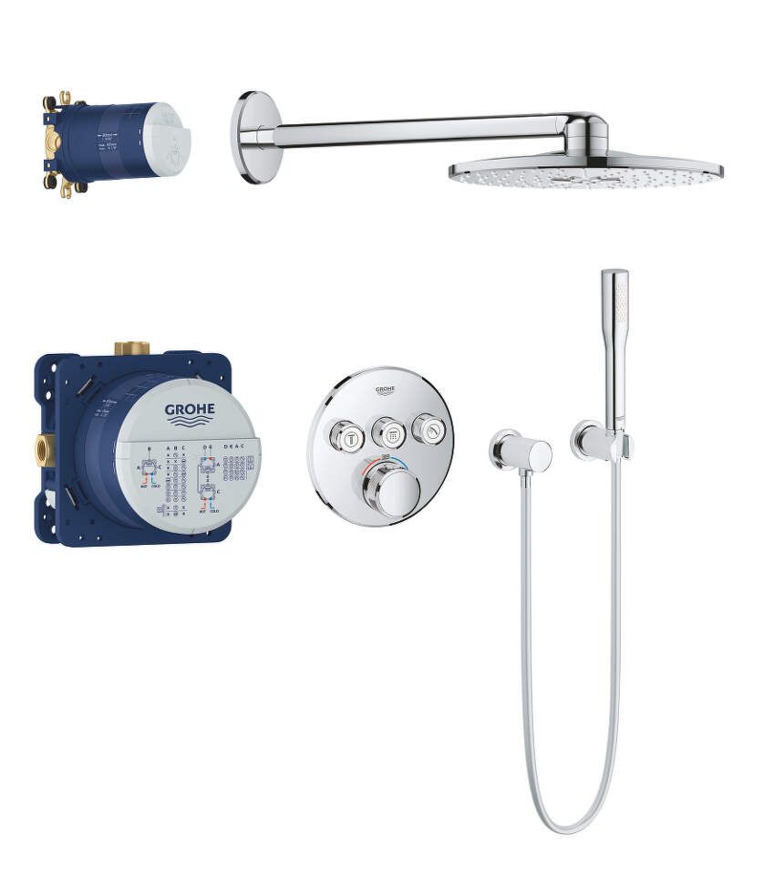 Grohe Grohtherm SmartControl Perfect - Sprchová súprava s termostatom pod omietku, 310 mm, chróm 34705000