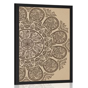 Plagát Mandala s abstraktným prírodným vzorom - 60x90 black