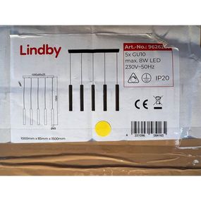 Lindby - Luster na lanku CONCRETTO 5xGU10/8W/230V