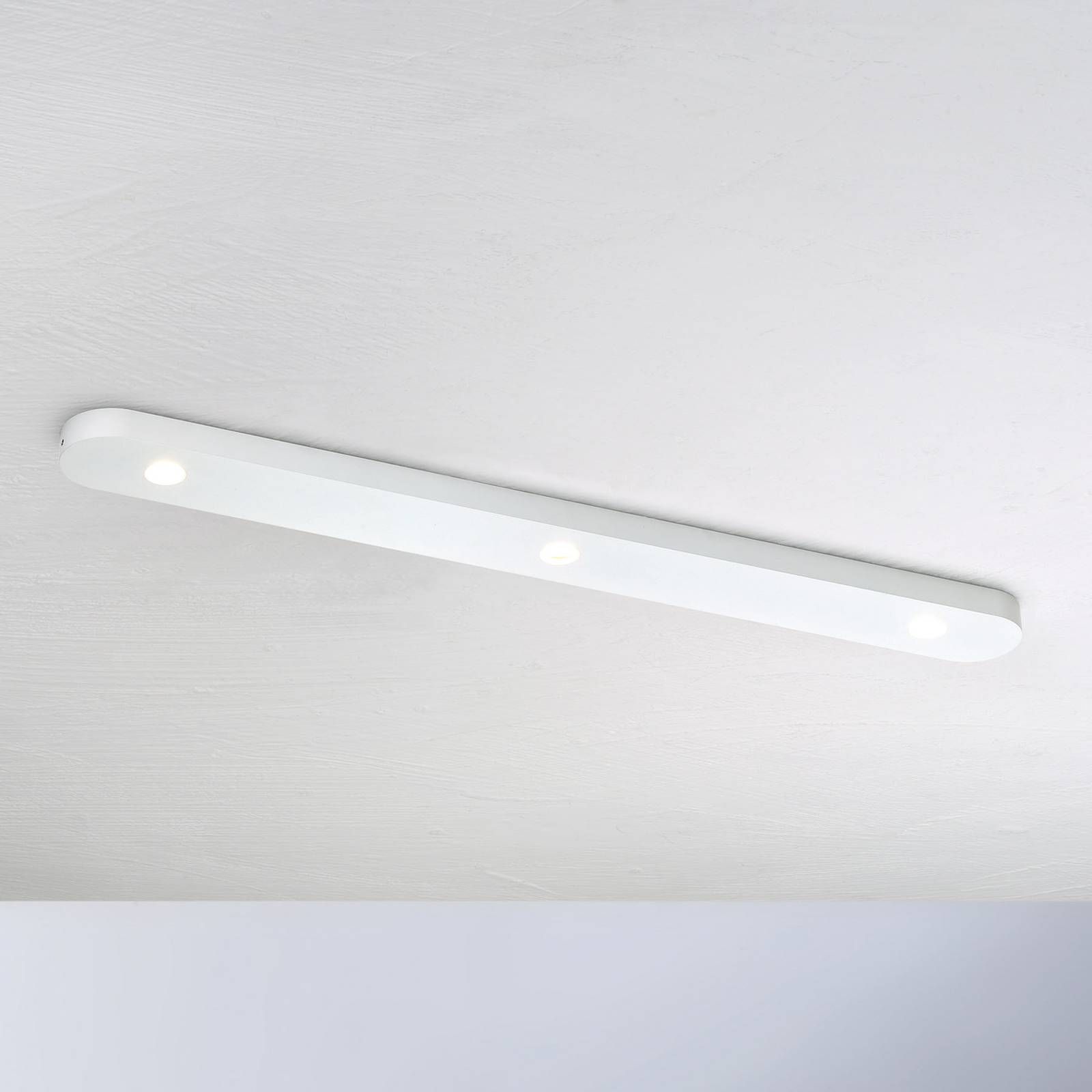 BOPP Bopp Close stropné LED svietidlo 3-plameňové biele, Obývacia izba / jedáleň, hliník, 7W, P: 50 cm, L: 5 cm, K: 1.5cm