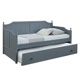 Jednolôžková posteľ s prístelkou 90 cm Byrma (sivá)