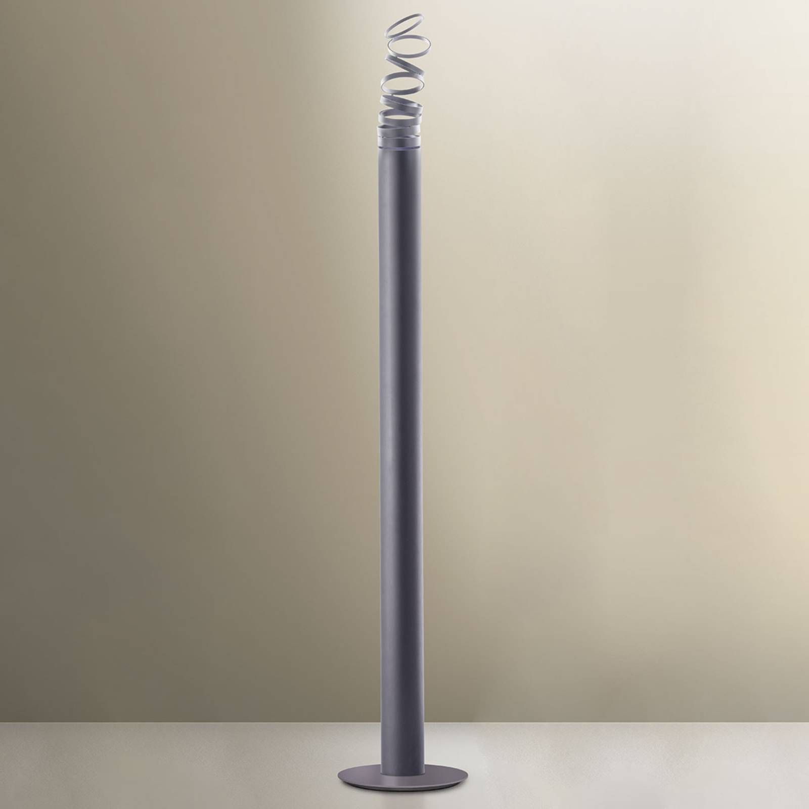Artemide Stojaca LED lampa Decomposé, sivá, Obývacia izba / jedáleň, hliník, 45W, K: 180cm