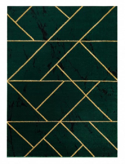 Dywany Łuszczów Kusový koberec Emerald geometric 1012 green and gold - 240x330 cm