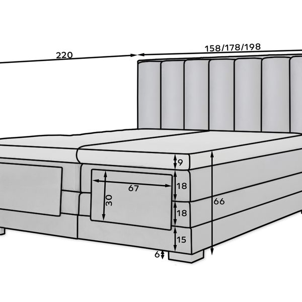 Elektrická polohovacia manželská posteľ Vajana 180 - béžová