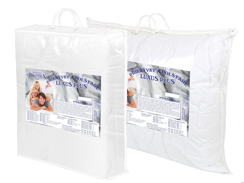 Prikrývka Luxus Plus 140x200cm celoročná 850g + vankúš Luxus plus 900g zips