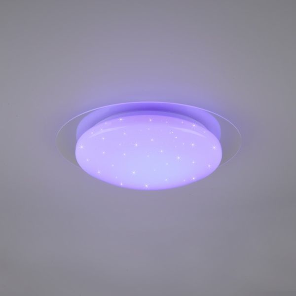 Trio 680213500 LED stropné svietidlo Frodeno 1x12W | 1200lm | 4000K | IP44 | RGB - stmievateľné, diaľkové ovládanie, hviezdny efekt, biela