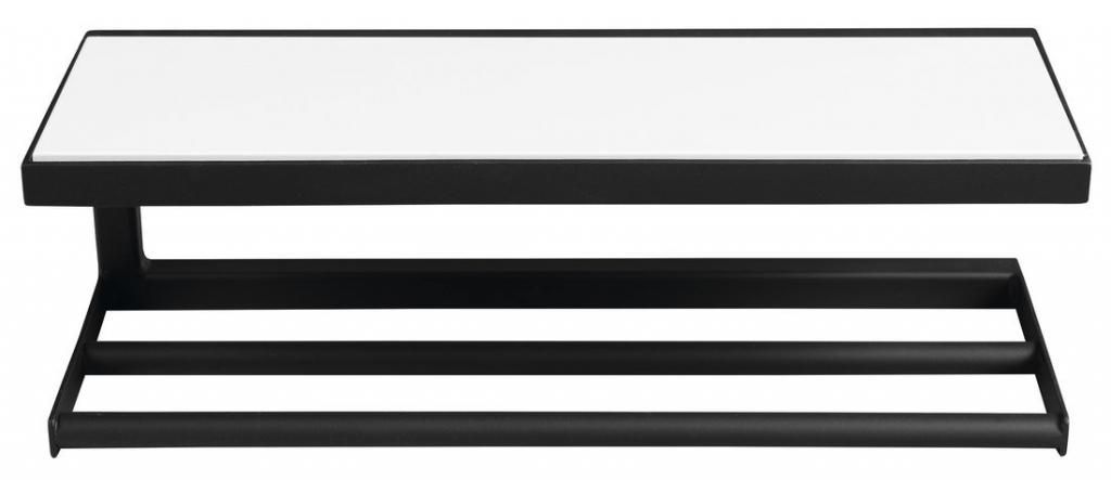 SAPHO - SKA Nástenná polica, čierna mat 450x140x160mm s bielou MDF policou SKA401