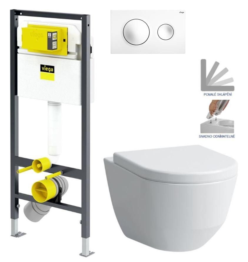 VIEGA Presvista modul DRY pre WC vrátane tlačidla Style 20 bielej + WC LAUFEN PRO + SEDADLO V771973 STYLE20BI LP3