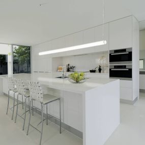 TECNICO by Sforzin Závesné LED svietidlo Pirgos, stmievateľné, 200 cm, Obývacia izba / jedáleň, polykarbonát, hliník, 43.2W, P: 200 cm