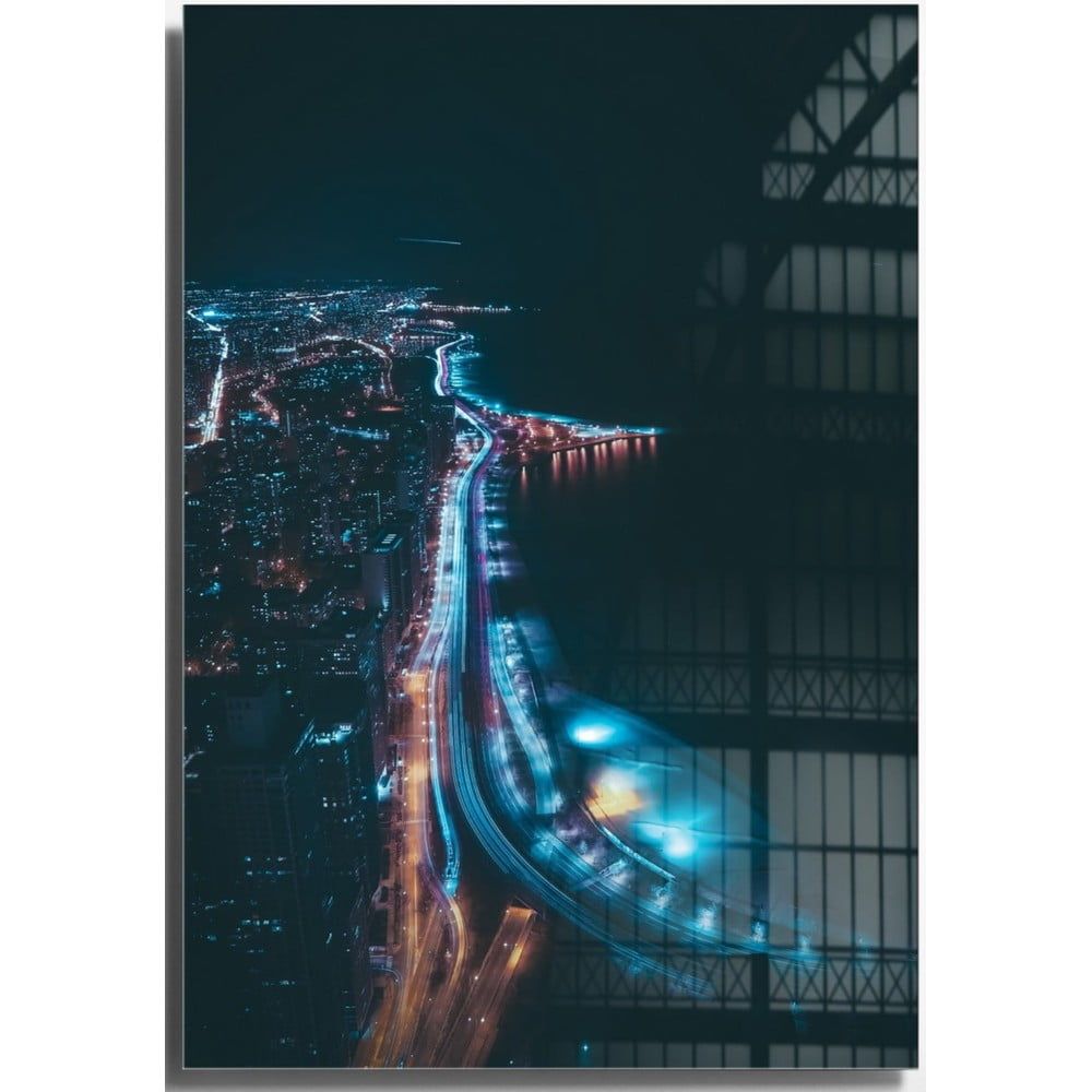 Sklenený obraz 50x70 cm Night Way - Wallity