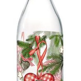 CERVE Sklenená fľaša s patentným uzáverom TORO 1l vianočný dekor