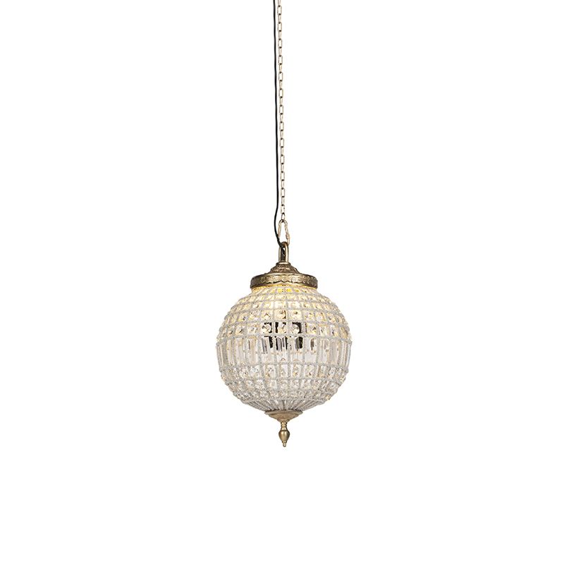 Art Deco závesná lampa krištáľ so zlatom 35 cm - Kasbah