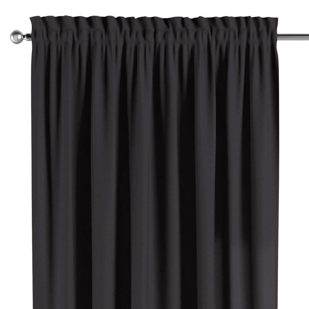 Dekoria Záves s navliekacou riasiacou páskou, čierna, 130 × 260 cm, Cotton Panama, 702-09