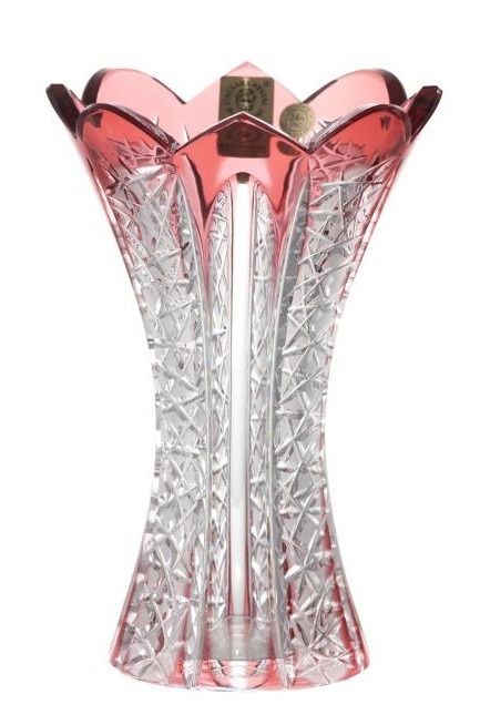 Krištáľová váza Frigus, farba rubínová, výška 155 mm
