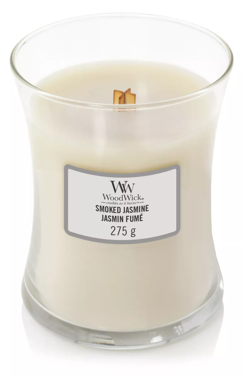 Woodwick sviečka stredná Smoked Jasmine