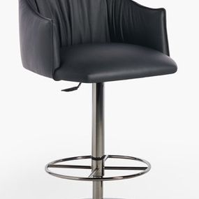 POTOCCO - Barová stolička BLOSSOM s kruhovou podnožou a operadlami