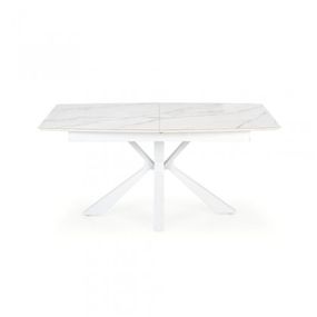 Jedálenský stôl Valdevar rozkladací 160-200x78x89 cm (biela)
