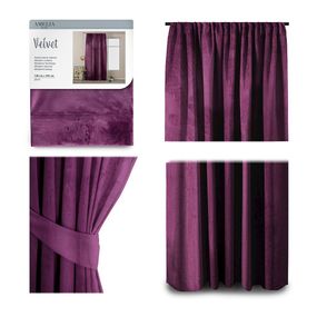 Záves AmeliaHome Velvet 140x245 cm slivka