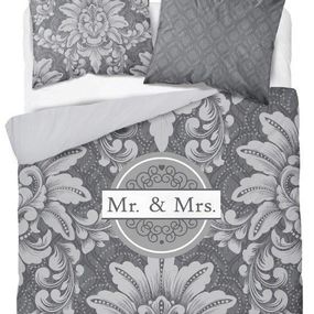 DomTextilu Šedé bavlnené posteľné obliečky s moderným vzorom 3 časti: 1ks 160 cmx200 + 2ks 70 cmx80 70 x 80 cm 32576-162890
