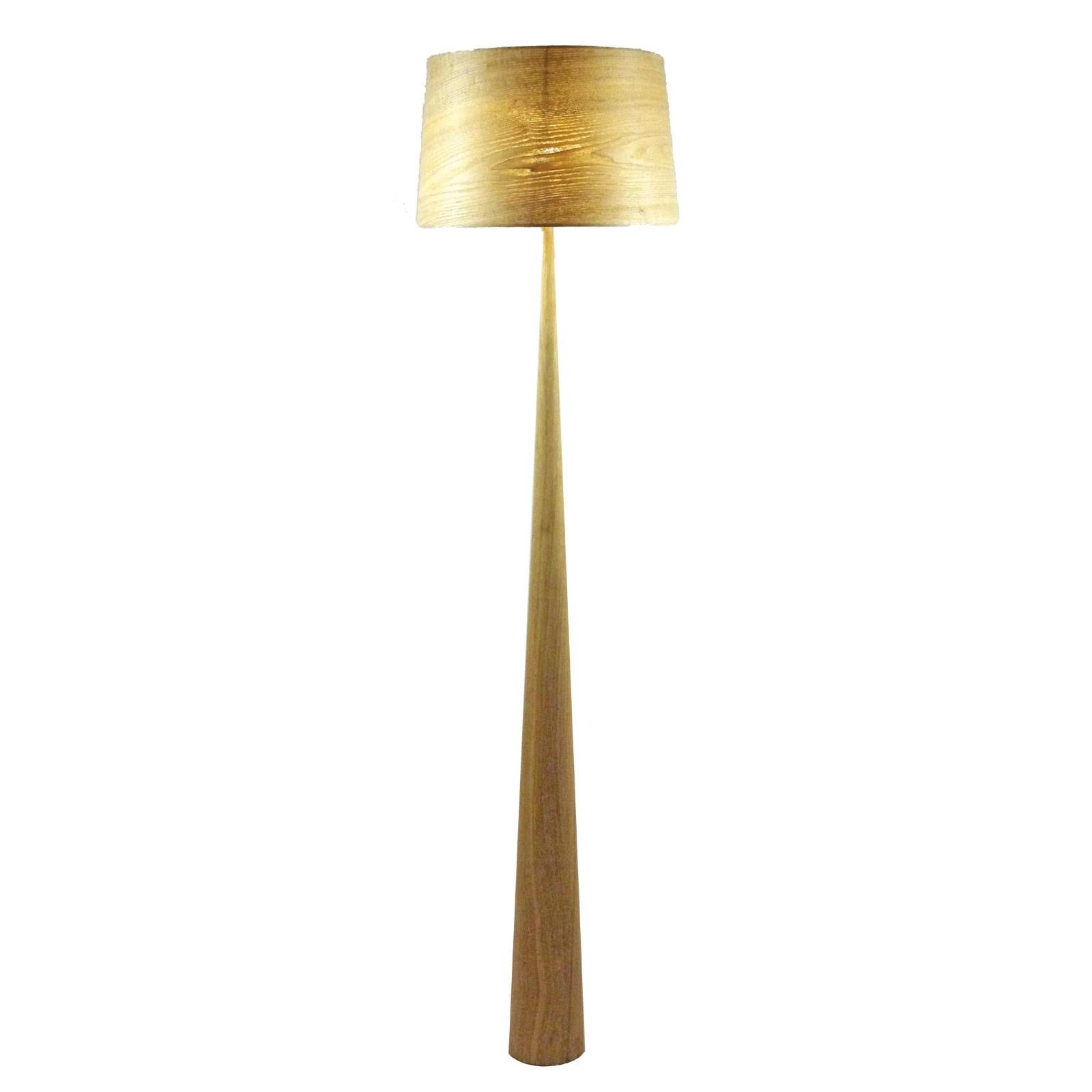 Aluminor Stojaca lampa Totem LS kov dyhované pravým drevom, Obývacia izba / jedáleň, oceľ, plast, drevo, E27, 12W, K: 177.5cm