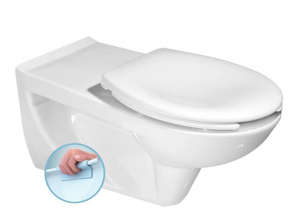 SAPHO - HANDICAP WC závesné predĺžené 37,5x73 cm, Rimless, biela K670-002