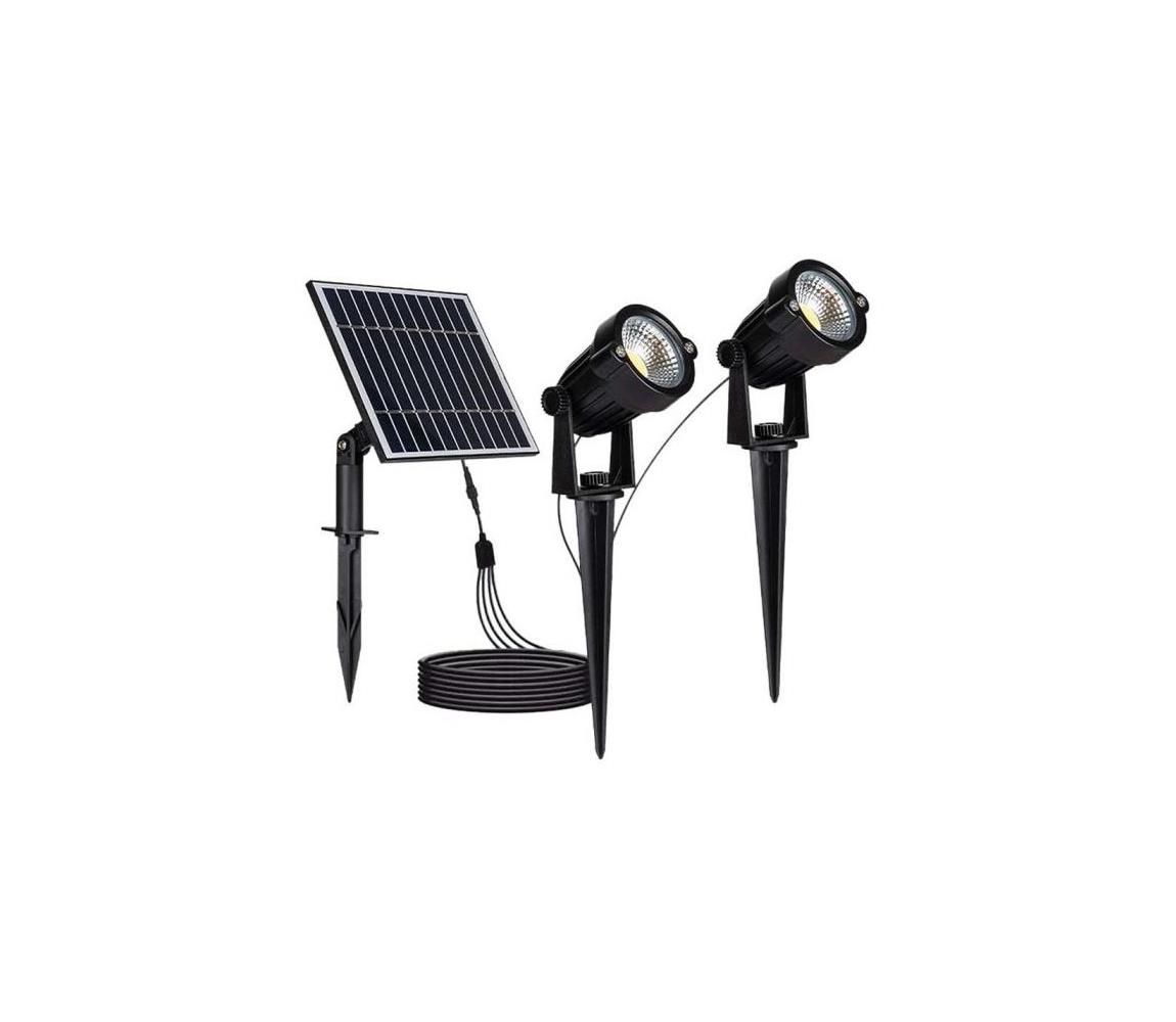 SADA 2x LED Vonkajšia solárna lampa 2xLED/1,2W/3,7V IP65 3000K