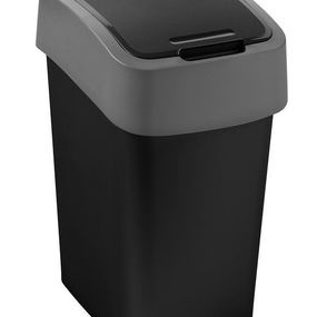 Kôš Curver® PACIFIC FLIP BIN 9L, 23,5x18,9x35 cm, čierno/šedý, na odpad