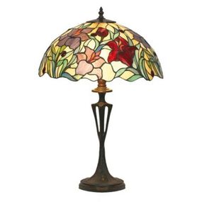 Artistar Stolná lampa Athina v štýle Tiffany, Obývacia izba / jedáleň, liata živica, sklo, E27, 60W, K: 59cm