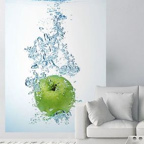 Zelené jablko vo vode - fototapeta FS0579