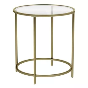 Okrúhly sklenený stôl - zlatý