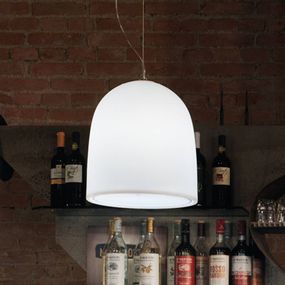 Modo Luce Campanone závesná lampa Ø33 cm biela, Obývacia izba / jedáleň, kov, polyetylén, E27, 42W, K: 36cm