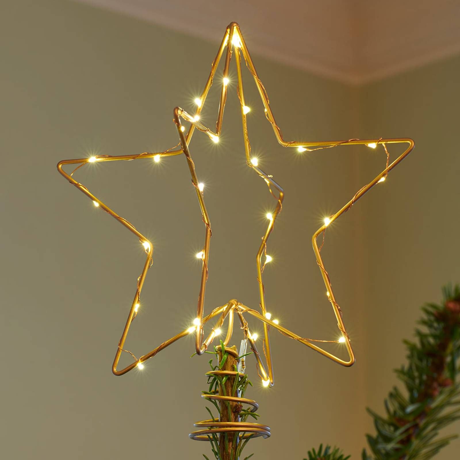 Sirius Dekoračná LED lampa Christmas Top, zlatá, kov, L: 20 cm, K: 25cm