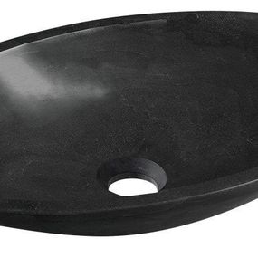 SAPHO - BLOK kamenné umývadlo 60x35 cm, čierny Marquin, matný 2401-40