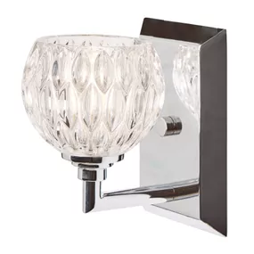 Elstead Kúpeľňové nástenné svietidlo Serena, 1-plameňové, Kúpeľňa, kov, štruktúrované sklo, G9, 3.5W, L: 11.2 cm, K: 16.5cm