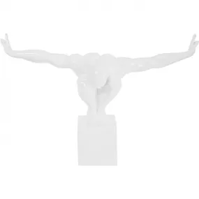 KARE Design Soška Akt Muž s rozpaženýma rukama Bílá 43cm