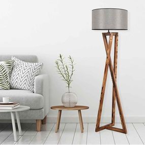 Dizajnová stojanová lampa Thea 166 cm sivá / hnedá