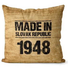 Vankúš Made In + rok (Veľkosť: 55 x 55 cm, rok: 1948)