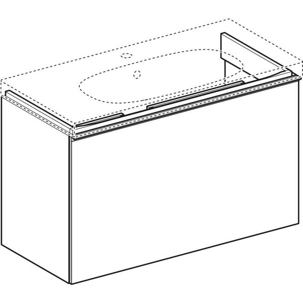 Geberit Acanto - Skrinka pod umývadlo 900 mm, čierna 500.616.16.1