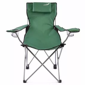 Divero 35213 Skladacia kempingová stolička s vankúšikom - zelená