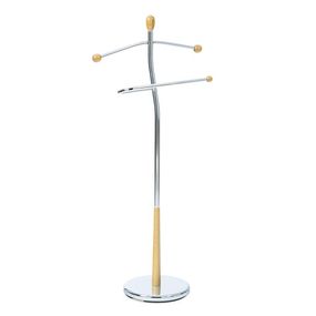 Autronic -  Nemý sluha 82646 NAT, výška 118 cm, masív prírodný odtieň, kov - chróm