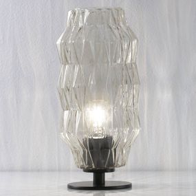 Selène Stolná lampa Origami, priehľadná, Obývacia izba / jedáleň, sklo, kov, E27, 42W, K: 34cm