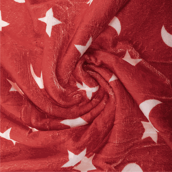 Obojstranná baránková deka, oxy fire červená/biela/vzor, 150x200, NAVO