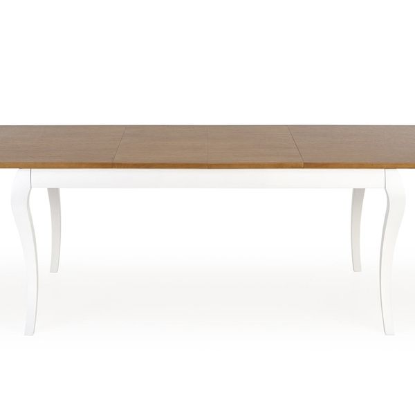 Rustikálny rozkladací jedálenský stôl Windsor - dub tmavý / biela
