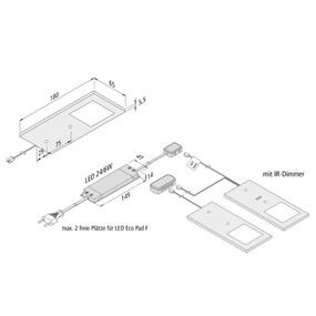 Hera Podhľadové LED svietidlo Eco-Pad F 2x 4000K hliník, Kuchyňa, hliník, plast, 3W, Energialuokka: F, P: 18 cm, L: 6.5 cm, K: 0.55cm